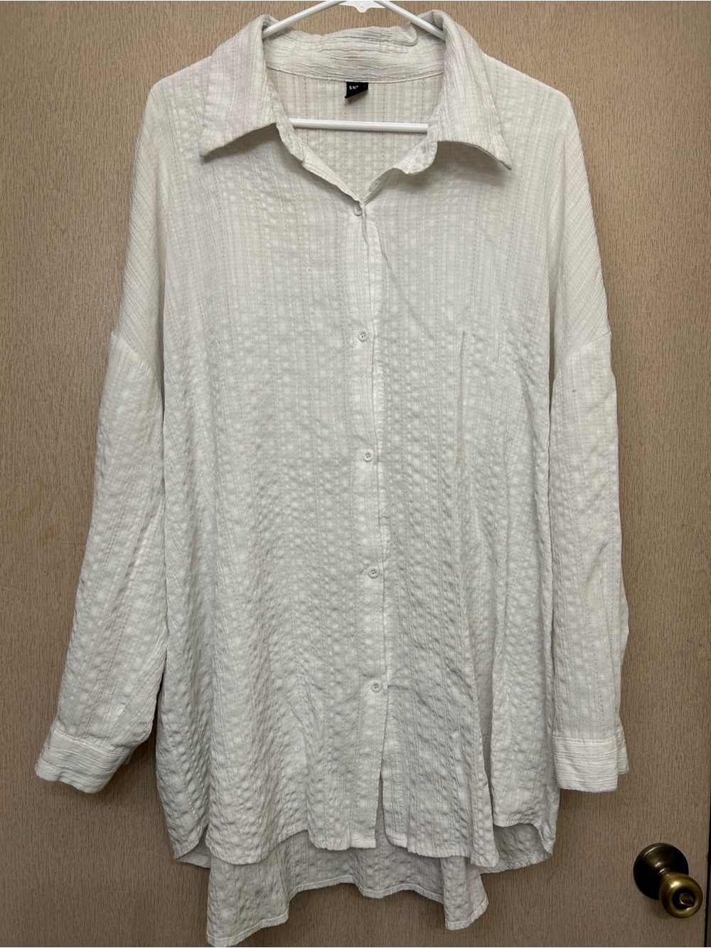 SHEIN - White Tunic Button Down Top - Size XL